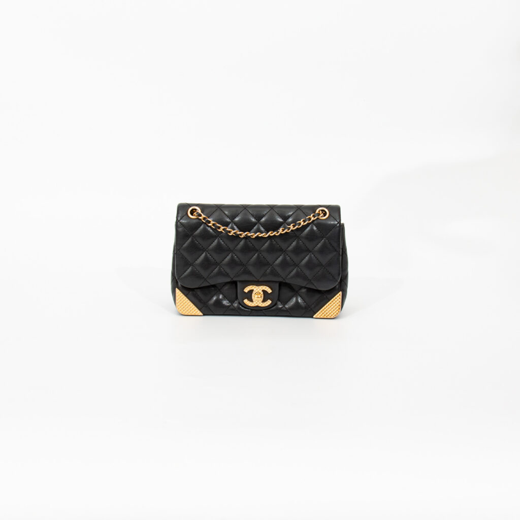 Chanel Tasche Mini Stud Corner Single Flap Schwarz 2017–2018 24277875