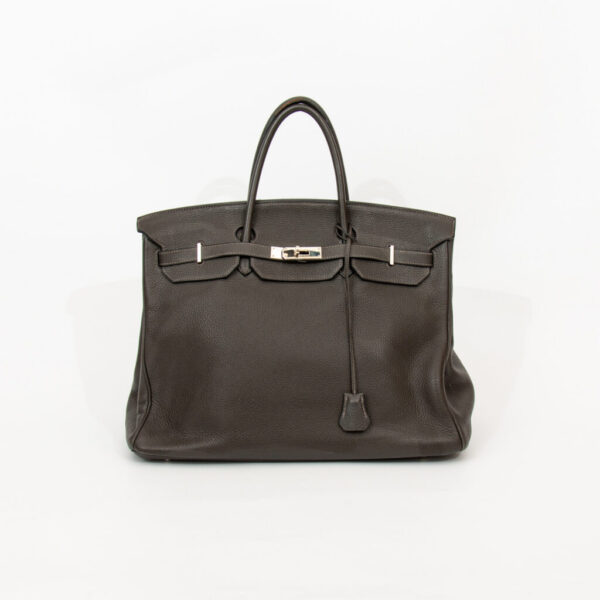 Bolso Hermès Birkin 40 de piel Togo marrón, año 2007, con herrajes de paladio