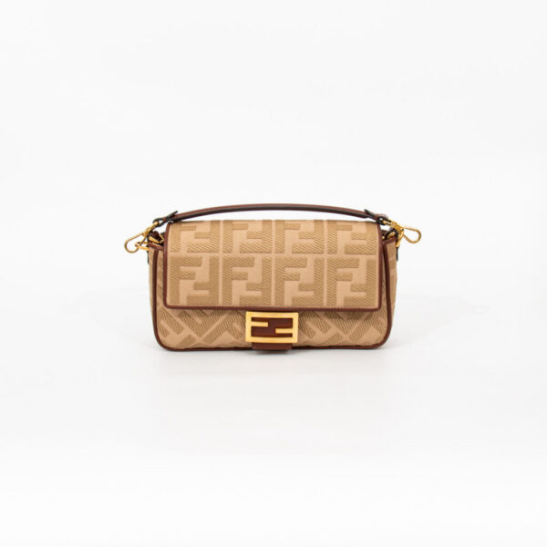 Fendi Schultertasche Zucca Mamma Baguette Canvas Und Leder