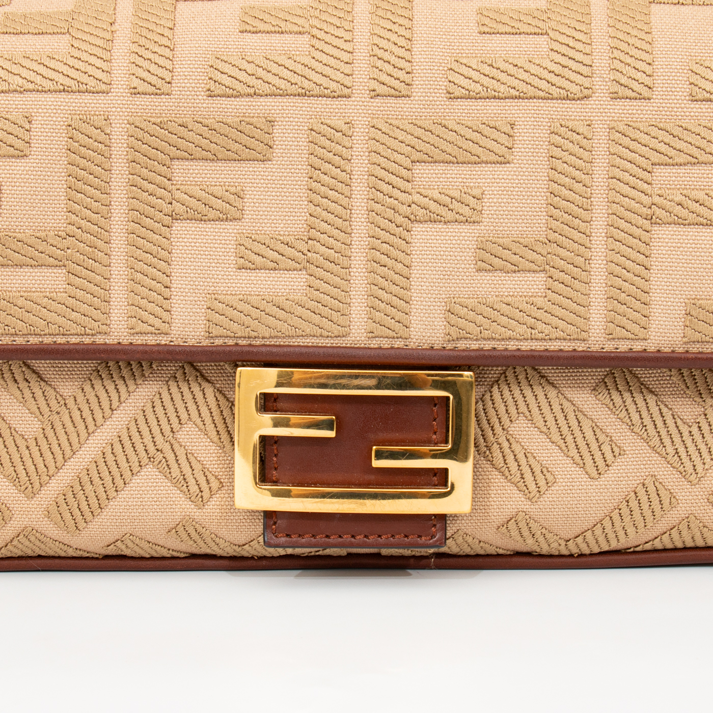 Fendi Zucca Mamma Baguette shoulder bag in canvas and leather
