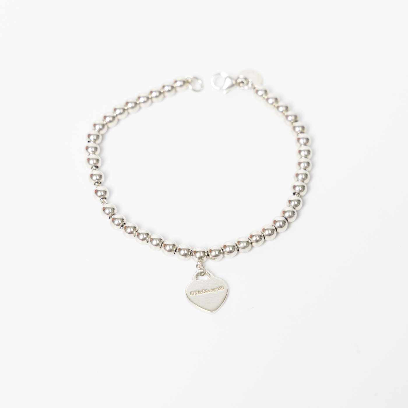 Tiffany Kugel Armband Silber mit Herz Anhänger