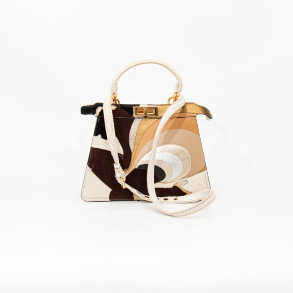 Fendi Peek A Boo ISeeU Medium Fell Und Leder Tasche