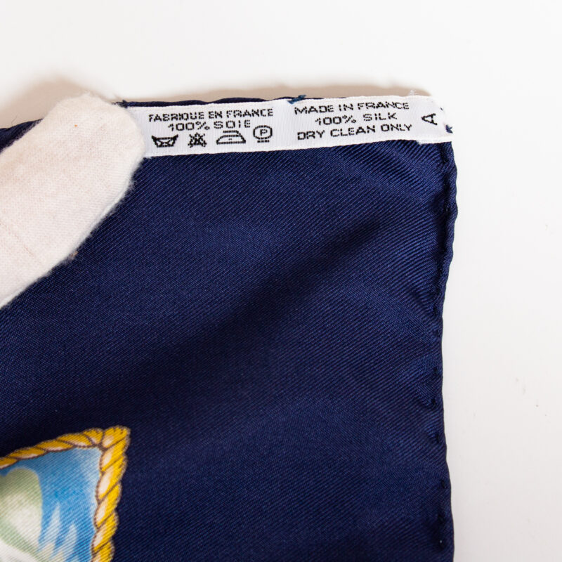 Hermès Carré 90 VIVE LE VENT Blau – Bild 4