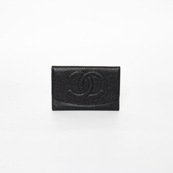 Portefeuille Chanel Coco Mark en cuir caviar noir 1996–1997 4822091