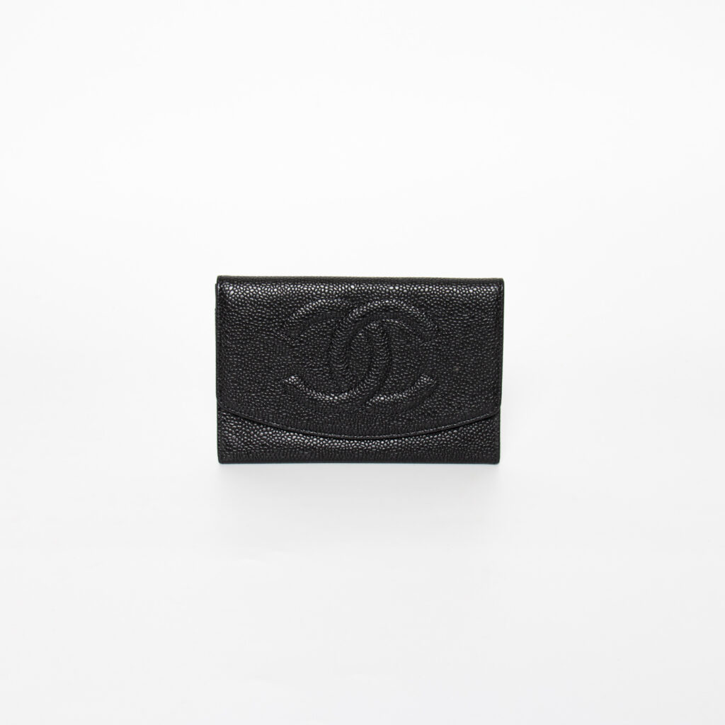 Cartera Chanel Coco Mark de piel caviar negra 1996–1997 4822091