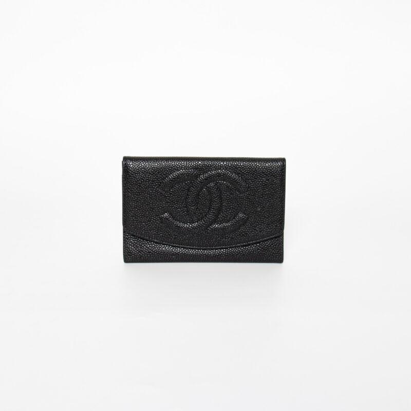 Chanel Coco Mark Caviar Skin Geldbörse Schwarz 1996–1997 4822091 – Bild 1