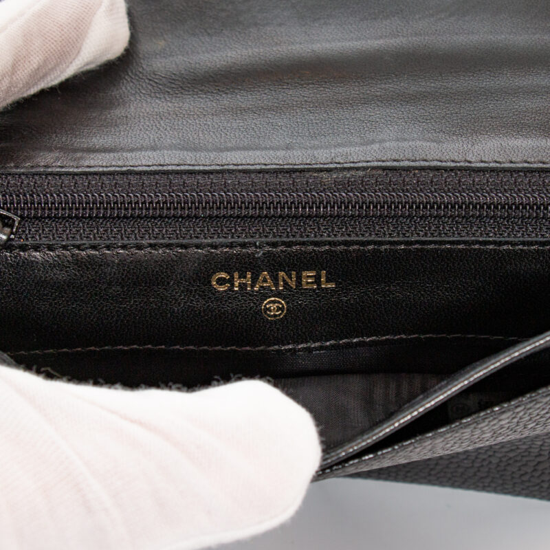 Chanel Coco Mark Caviar Skin Geldbörse Schwarz 1996–1997 4822091 – Bild 5
