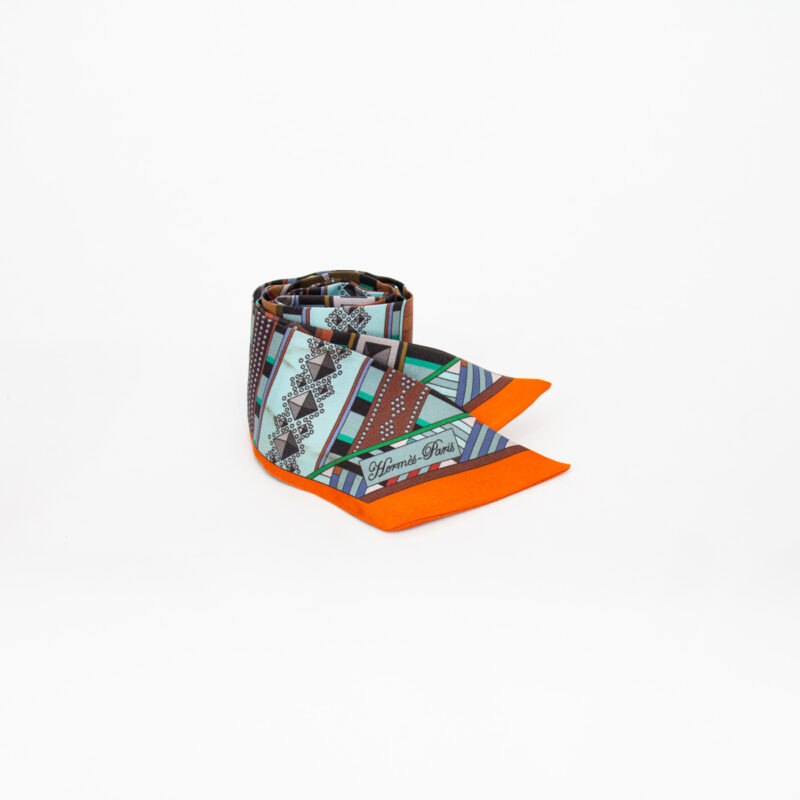 Hermès Tuch Seide Twilly Colliers De Chiens Orange – Bild 1