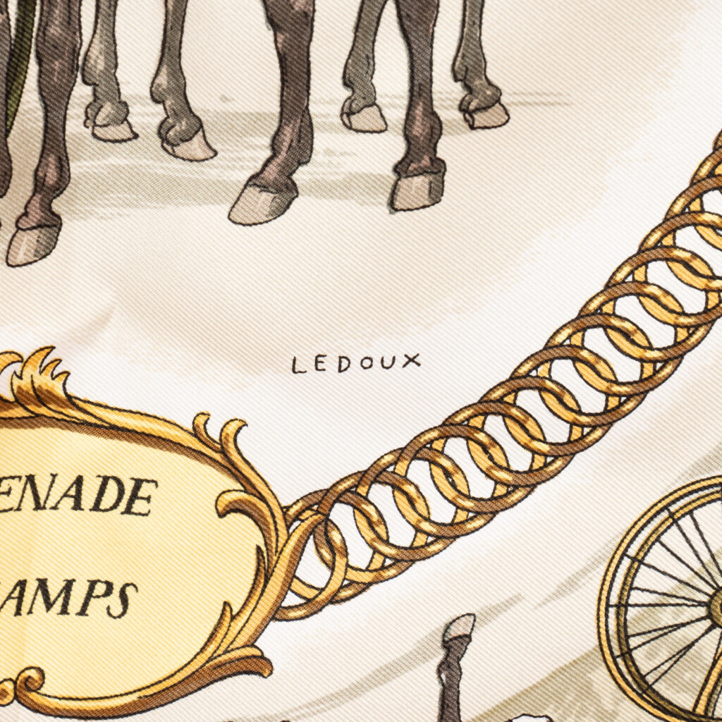 Hermès Carré 90 La Promenade de Longchamp Tuch Seide Rot
