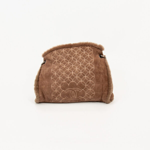 Chanel Shearling Braune Wildledertasche Shopper