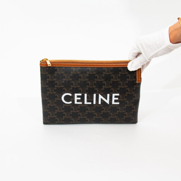 Other Celine Triomphe Canvas Clutch Monogram Brown