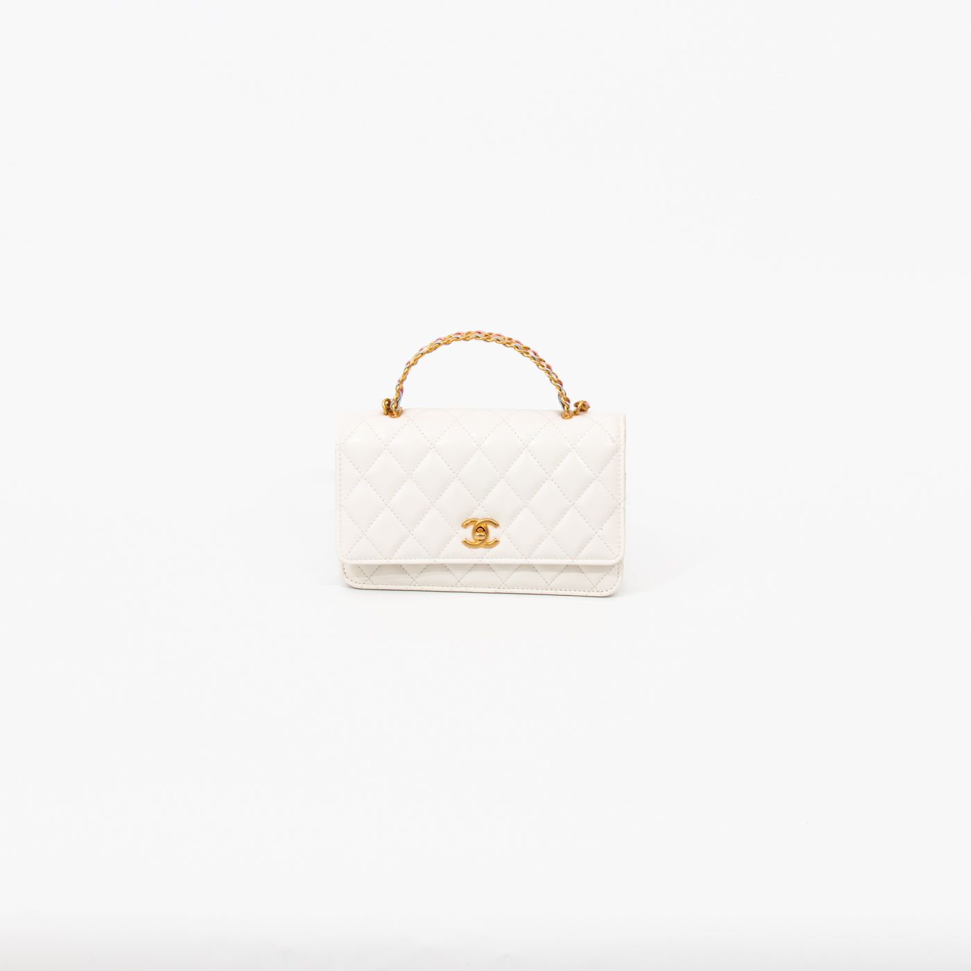 Chanel Tasche Wallet on Chain Top Handle Weiß Rainbow GH9UHNLG