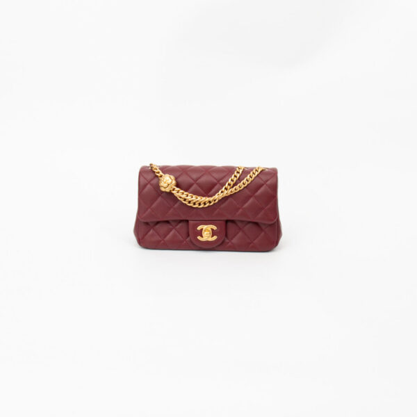 Chanel Mini Rectangular Lambskin Tasche Bordeaux Coco Crush