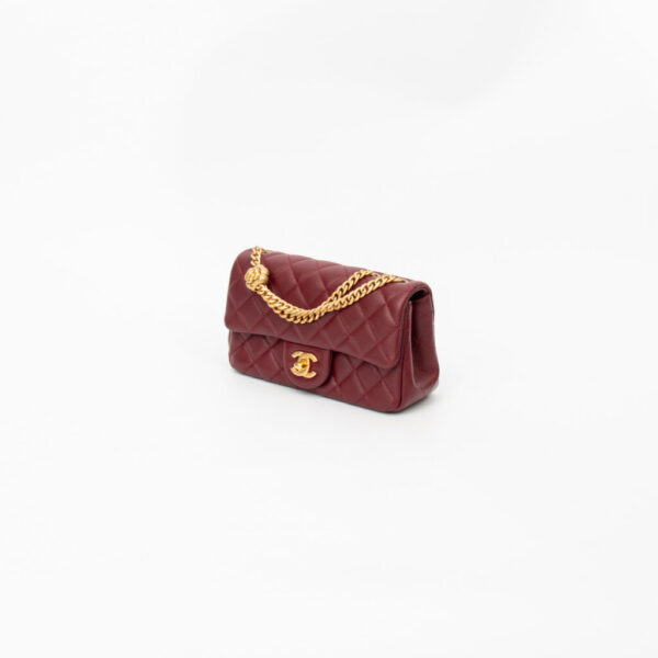 Chanel Mini Rectangular Lambskin Tasche Bordeaux Coco Crush