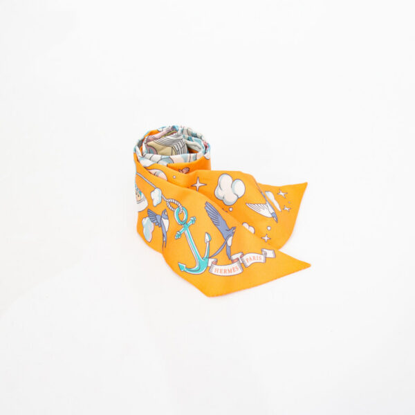 Hermès Twilly Sur Mon Nuage Tuch Seide Orange