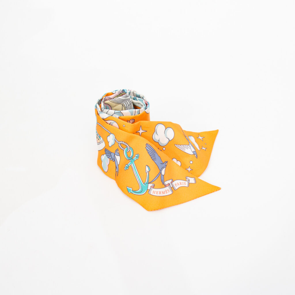 Hermès Twilly Sur Mon Nuage Tuch Seide Orange