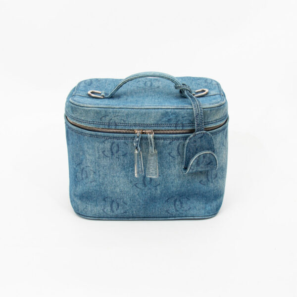 Chanel Vanity Bag Coco Mark Denim Blue with Silver Hardware 2002–2003 7389063
