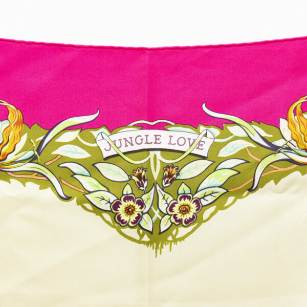 Hermès Tuch Seide Carré 90 Jungle Love Rosa