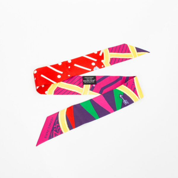 Hermès Tuch Seide Twilly Jeu De Soie Multicolor