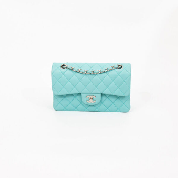 Chanel Tasche Timeless Double Flap Small Tiffany Blue 2019 27181278