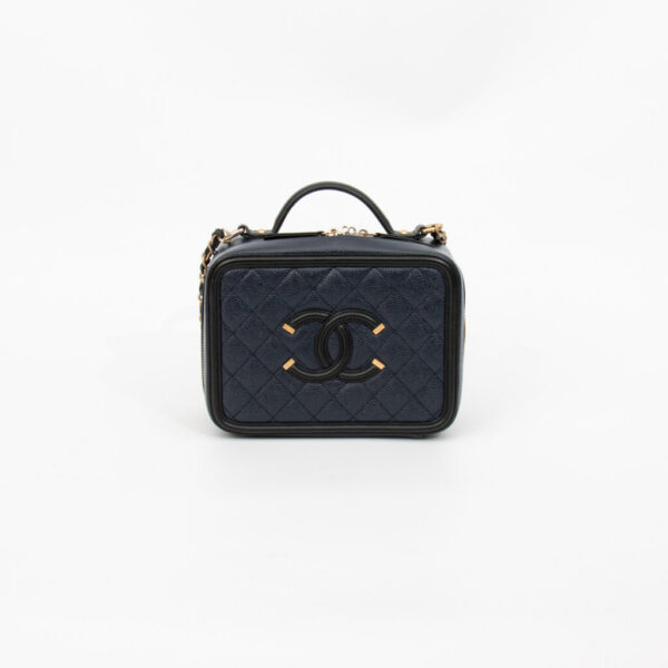 Chanel Tasche Vanity Cc Filigree Caviar Schwarz