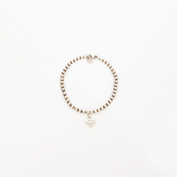 Tiffany Ball Bracelet Medium Silver with Heart Pendant