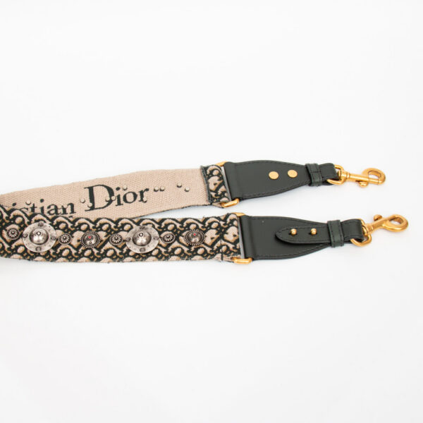 Bandoulière Dior Oblique en toile bleu foncé