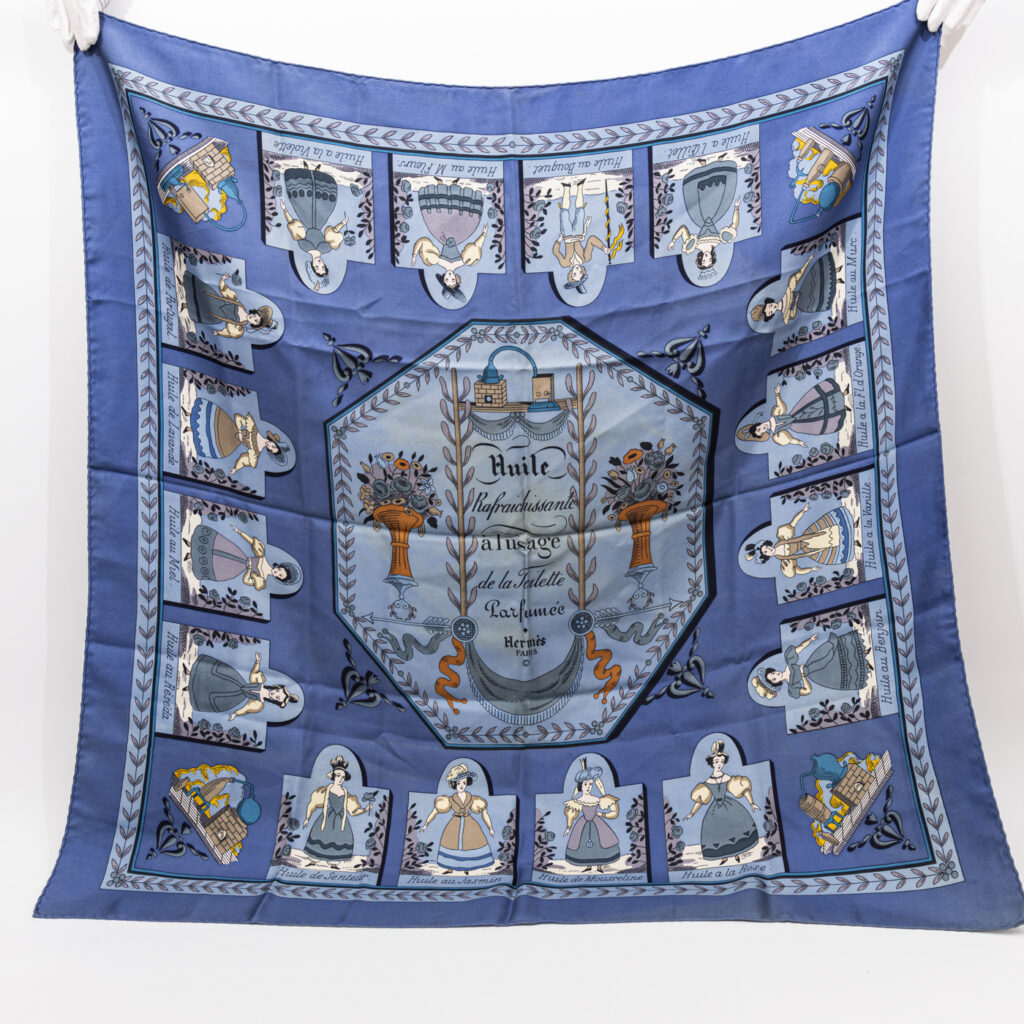 Hermès Tuch Seide Carré 90 Huile Blau