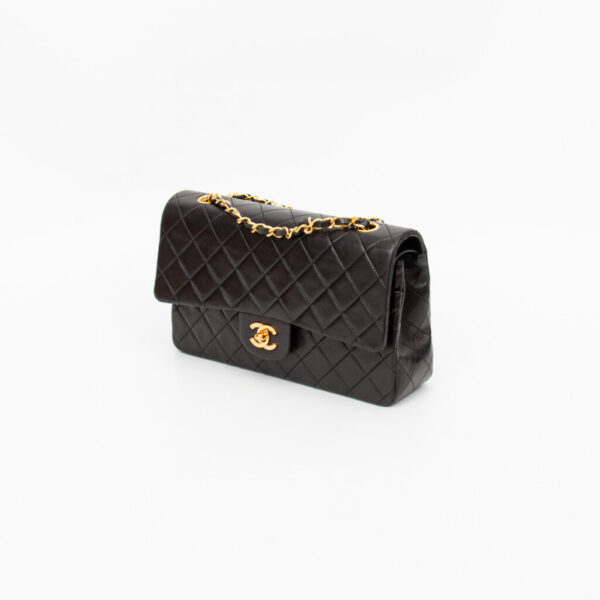 Chanel Timeless Double Flap Medium Lambskin Black Bag 1989–1991 1437379