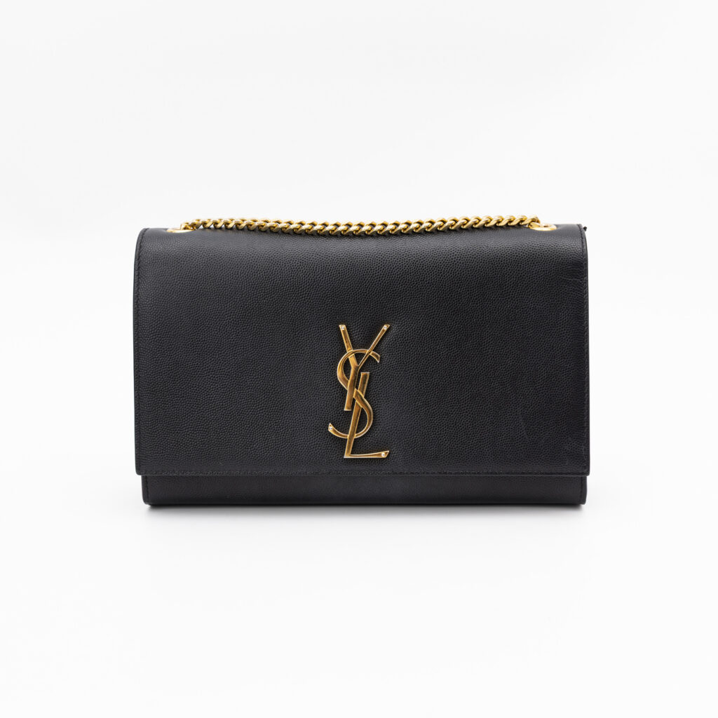 Saint Laurent Kate Satcheltasche Medium Schwarz Leder Goldene Hardware