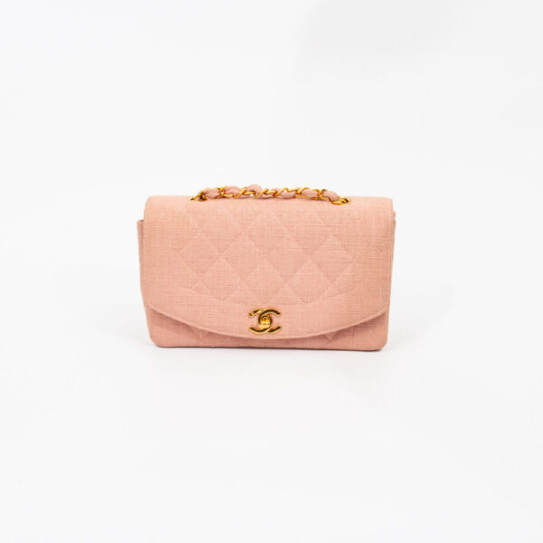 Chanel Canvas Bag Diana Flap Pink With Gold Hardware 1991–1994 2713583