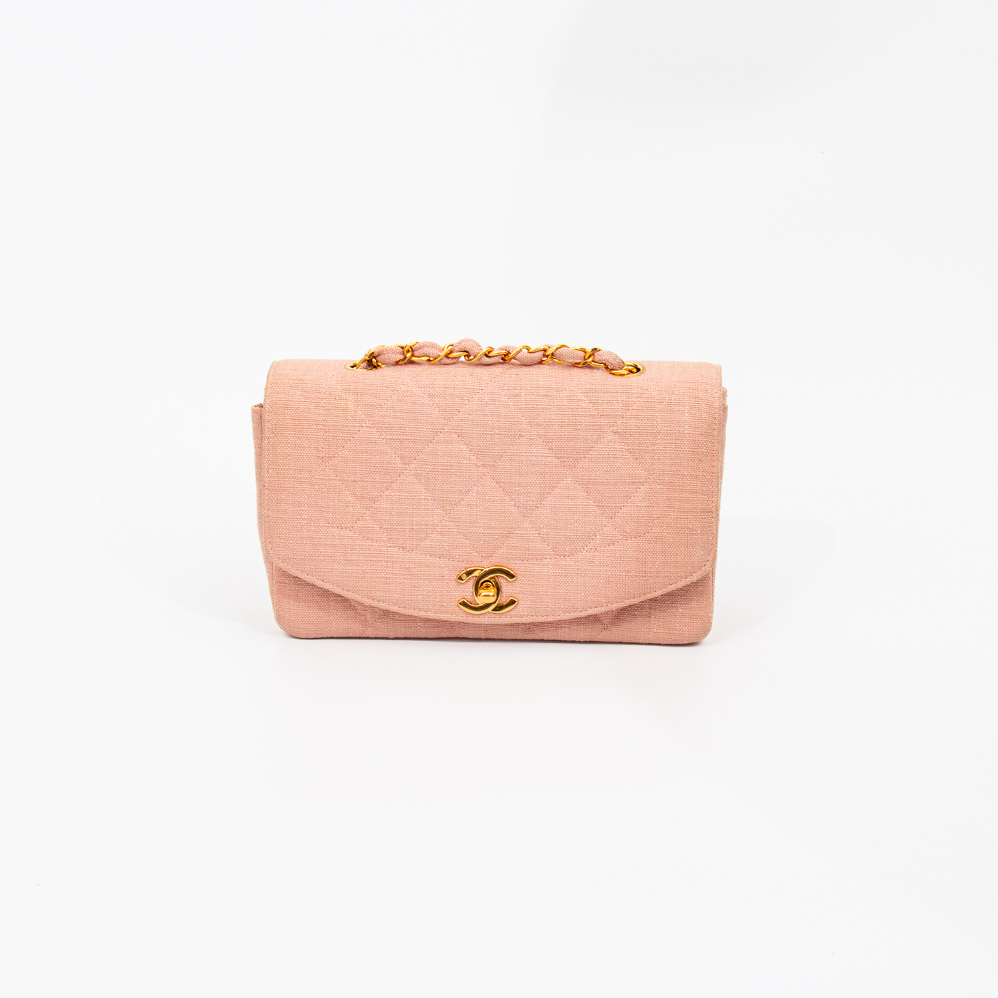 Chanel Canvas Bag Diana Flap Pink With Gold Hardware 1991–1994 2713583