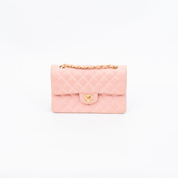 Bolso Chanel Timeless Double Flap pequeño, rosa con herrajes dorados, 2004-2005, 9055876