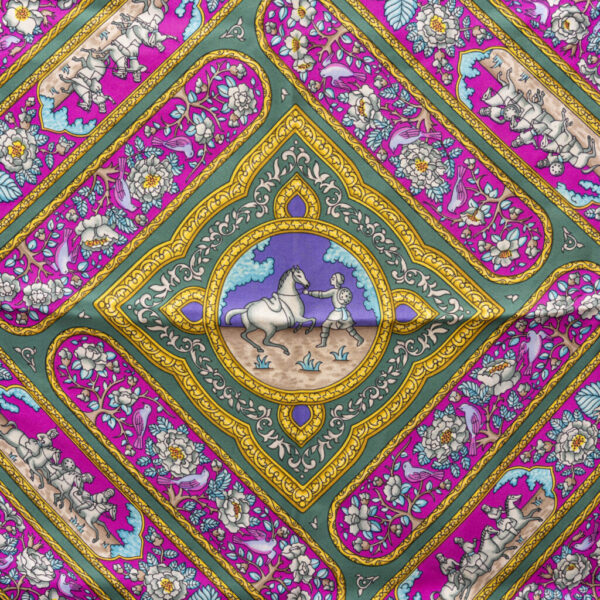 Hermès Tuch Seide Carré 90 Qalamdan Blau