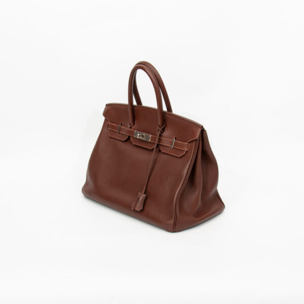 Hermès Tasche Birkin 35 Togo Braun Palladium Hardware 2000