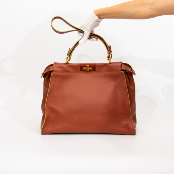 Fendi Peekaboo ISeeU Leder Handtasche Braun