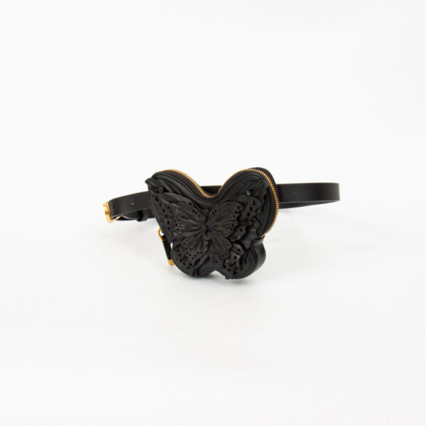 Christian Dior Gürtel Tasche Butterfly Schwarz Mit Goldener Hardware