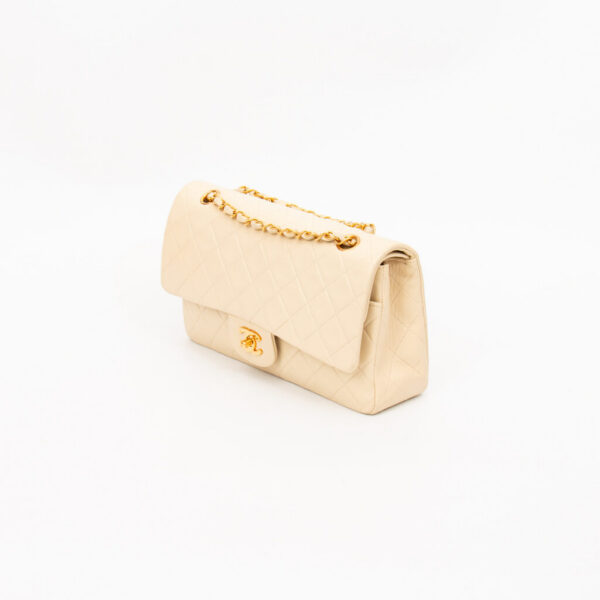 Bolso Chanel Timeless Double Flap color crema beige 1994-1996 3573035