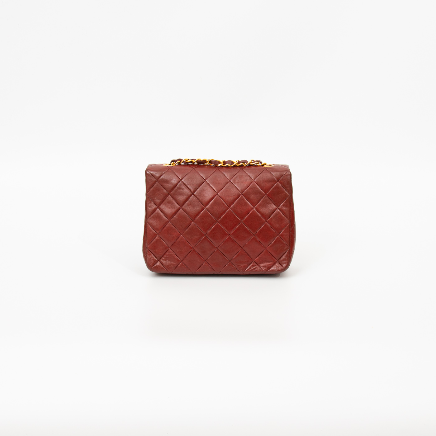 Chanel handbag, single flap, lambskin, fawn brown with gold hardware – Image 4
