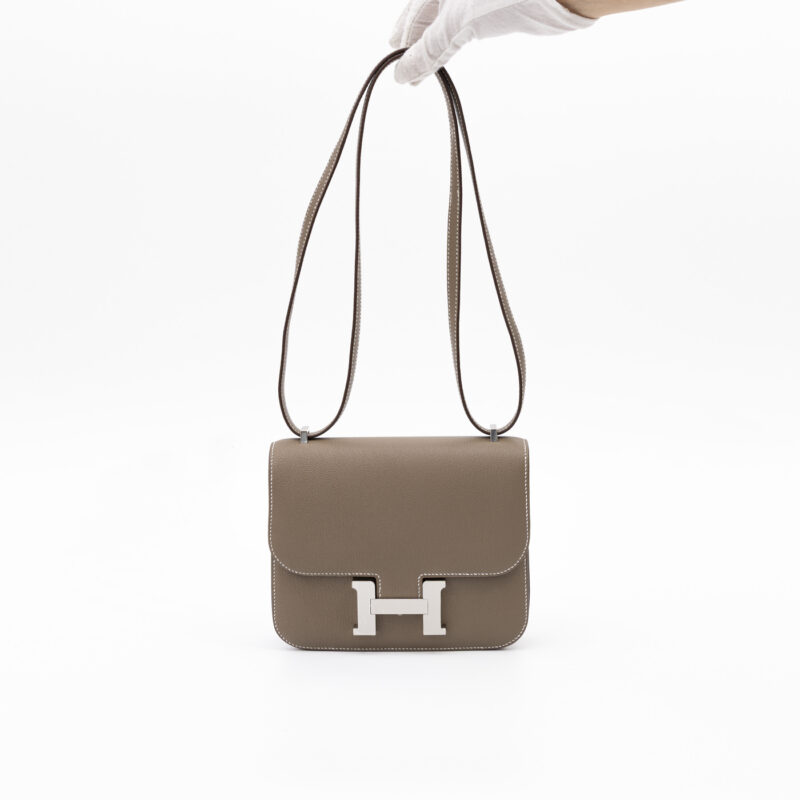 Hermès Constance Mini Chèvre Mysore Cuir Étoupe Palladium Hardware Bag - Image 1