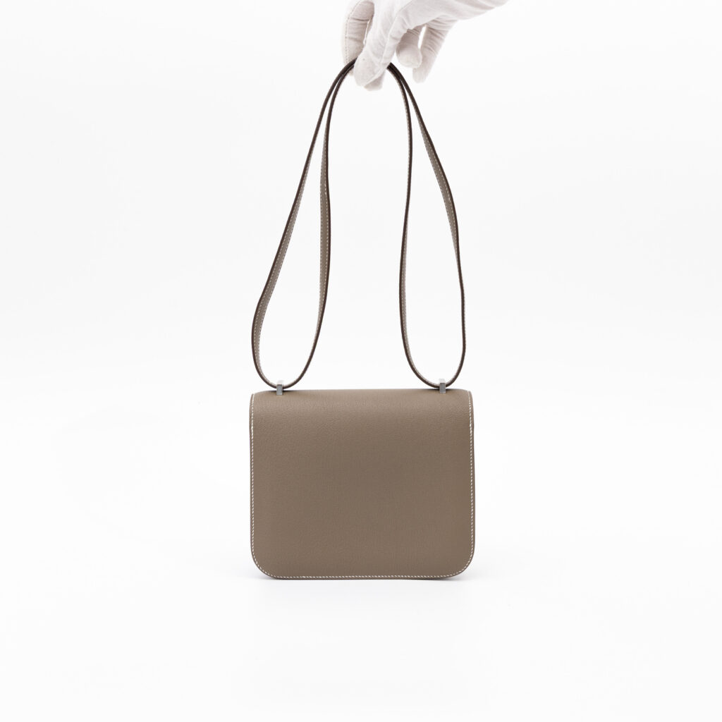 Hermès Constance Mini Chèvre Mysore Cuir Étoupe Palladium Hardware Bag