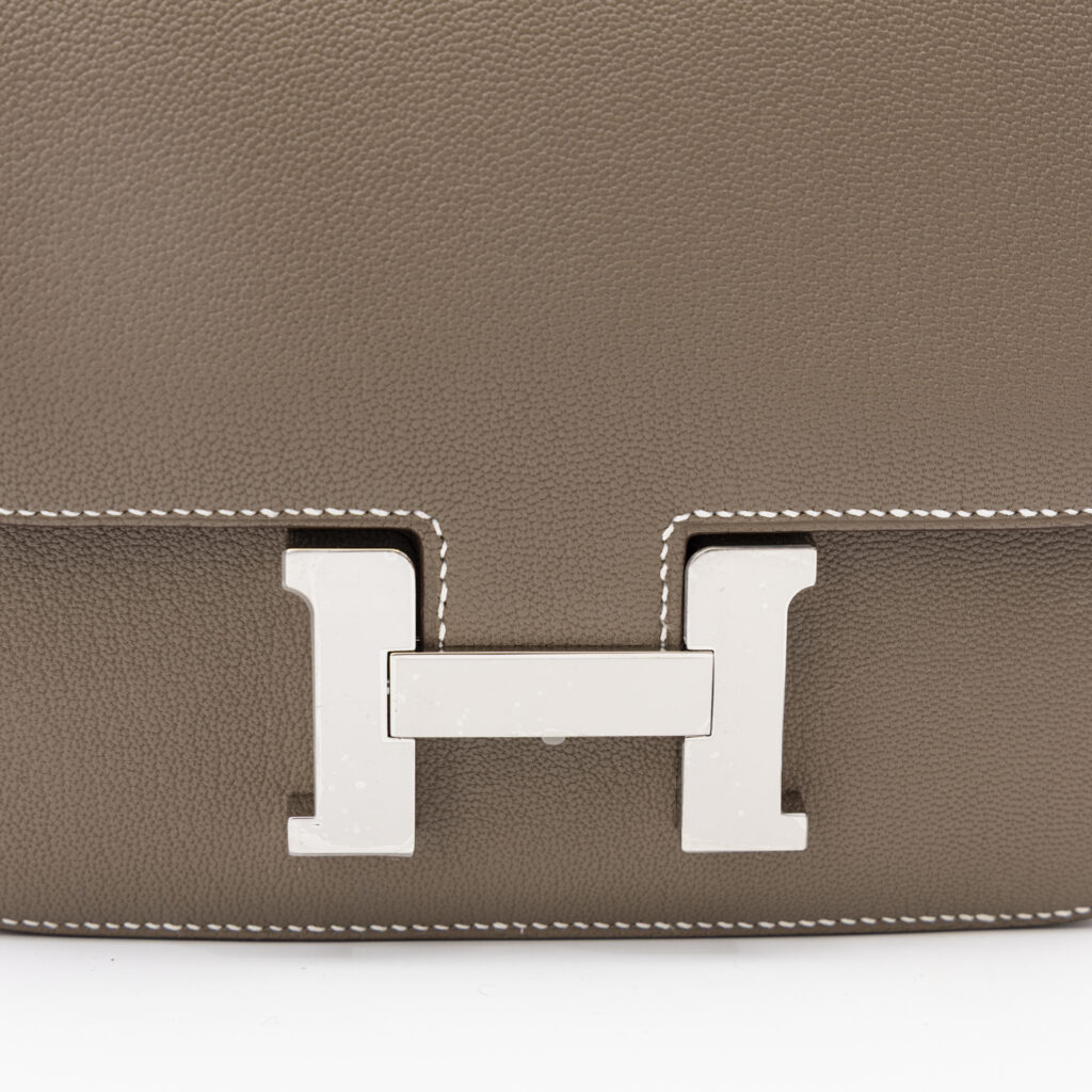 Hermès Constance Mini Chèvre Mysore Cuir Étoupe Palladium Hardware Bag