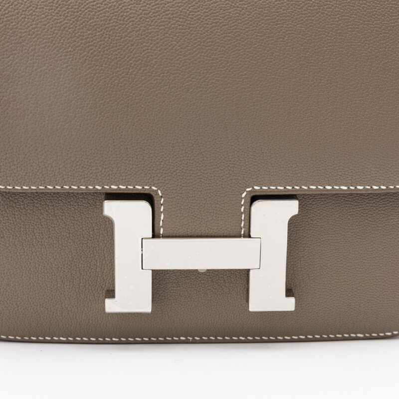 Hermès Constance Mini Chèvre Mysore Cuir Étoupe Palladium Hardware Bag - Image 7