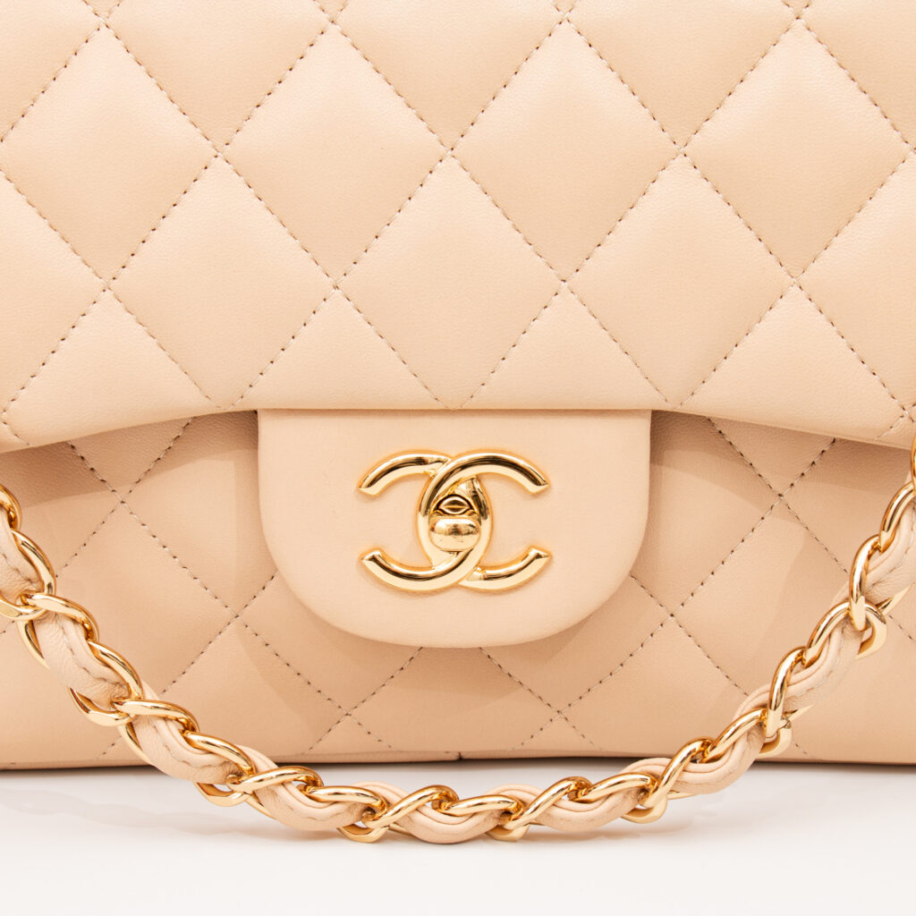 Chanel Tasche Timeless Jumbo Beige Mit Goldener Hardware 2011 14764889