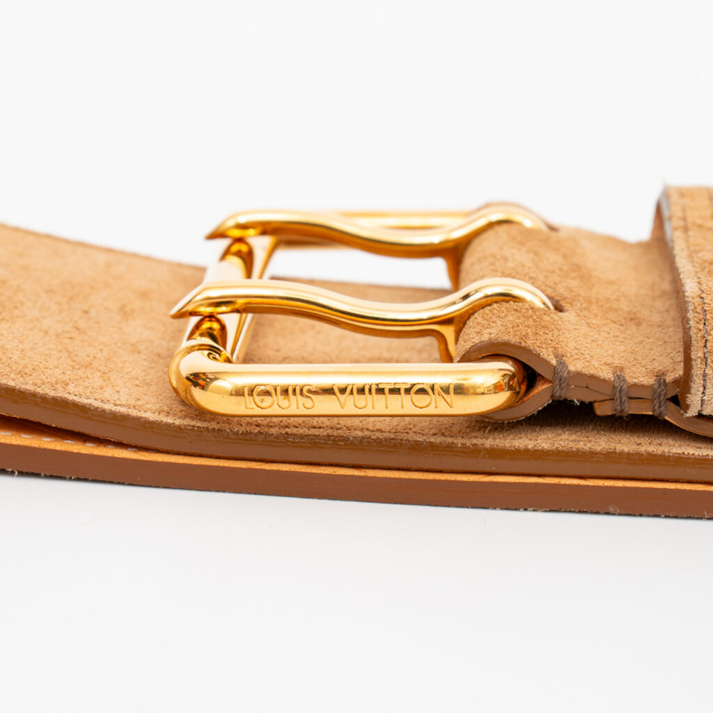 Louis Vuitton Gürtel 75cm Wildleder Beige