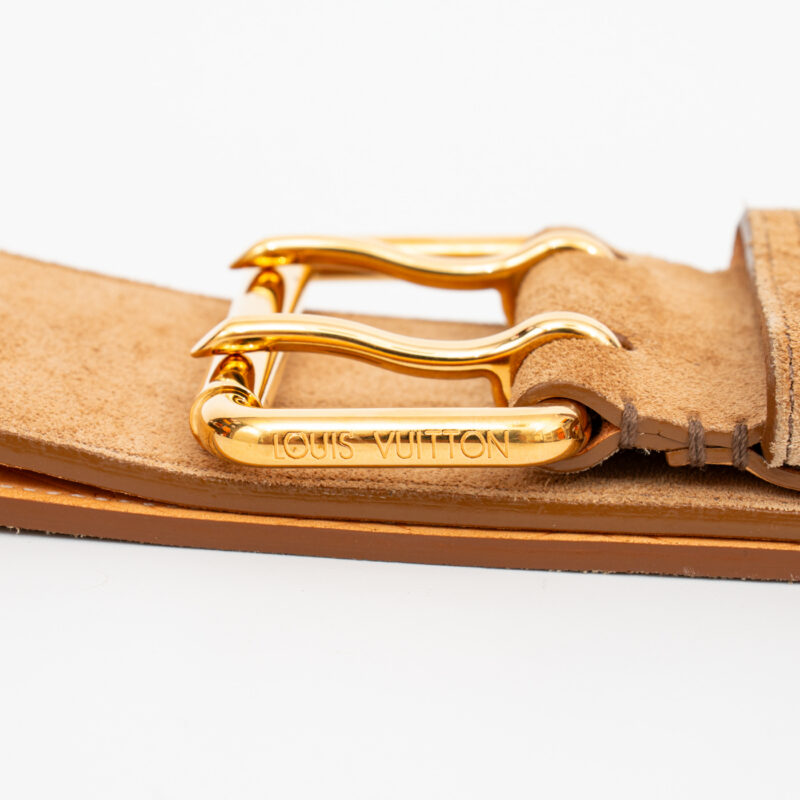 Louis Vuitton Gürtel 75cm Wildleder Beige – Bild 2