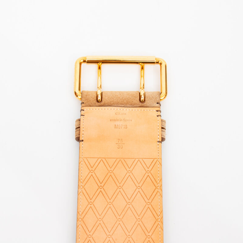 Louis Vuitton Gürtel 75cm Wildleder Beige – Bild 3