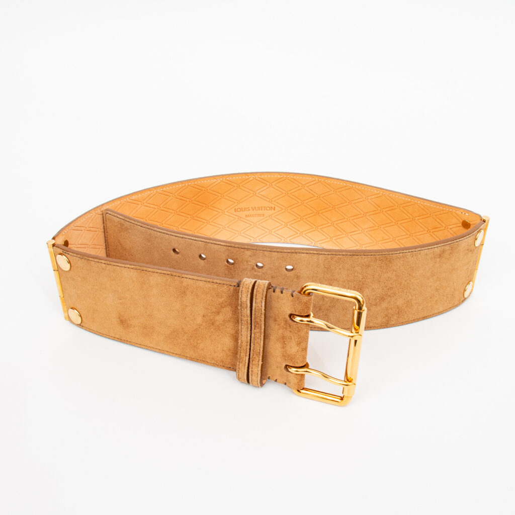 Louis Vuitton Gürtel 75cm Wildleder Beige