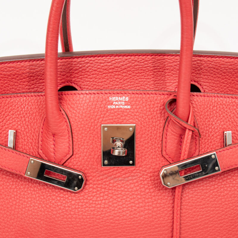 Hermès bag Birkin 30 Retourne Taurillon Clemence Rouge Pivoine 2014 – picture 10