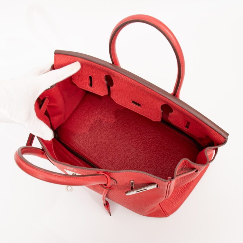 Hermès bag Birkin 30 Retourne Taurillon Clemence Rouge Pivoine 2014 – picture 11